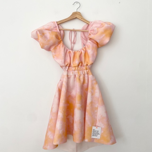 ASOS design cut out puff sleeve mini dress - Picture 4 of 8